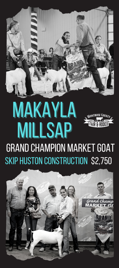 Makayla Millsap Grand Champion Market Goat